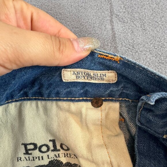 Polo Ralph Lauren Jeans Womens 28\32 Astor Boyfriend Ripped Distressed Denim - Picture 14 of 16